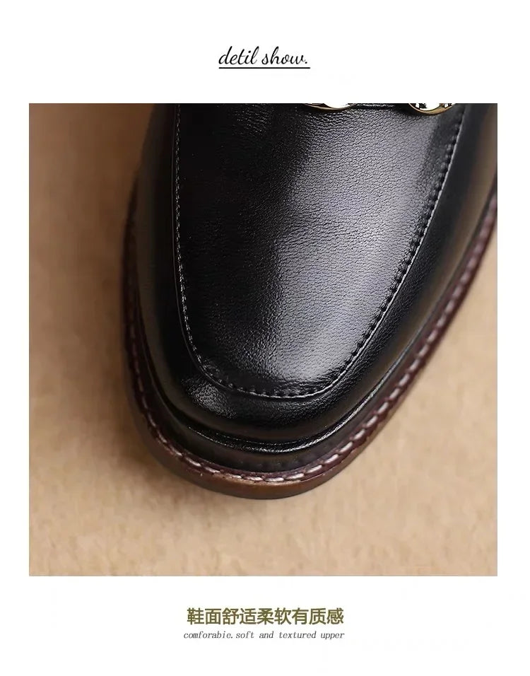 New Fashion Spring Autumn luxury Pumps Women High Heels Shoes Chunky Heels Designer Loafers Platform Black Brown 2024