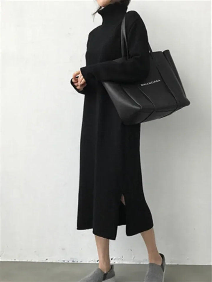 Wool Winter Womens Dress Fall Sweater Women Dress Long Sleeve Knitted Dresses