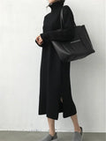 Wool Winter Womens Dress Fall Sweater Women Dress Long Sleeve Knitted Dresses