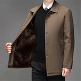 High-quality Middle-aged Men's Jacket Loose Casual Spring and Autumn Clothing Middle-aged Dad Coat Single-row Button Jacket