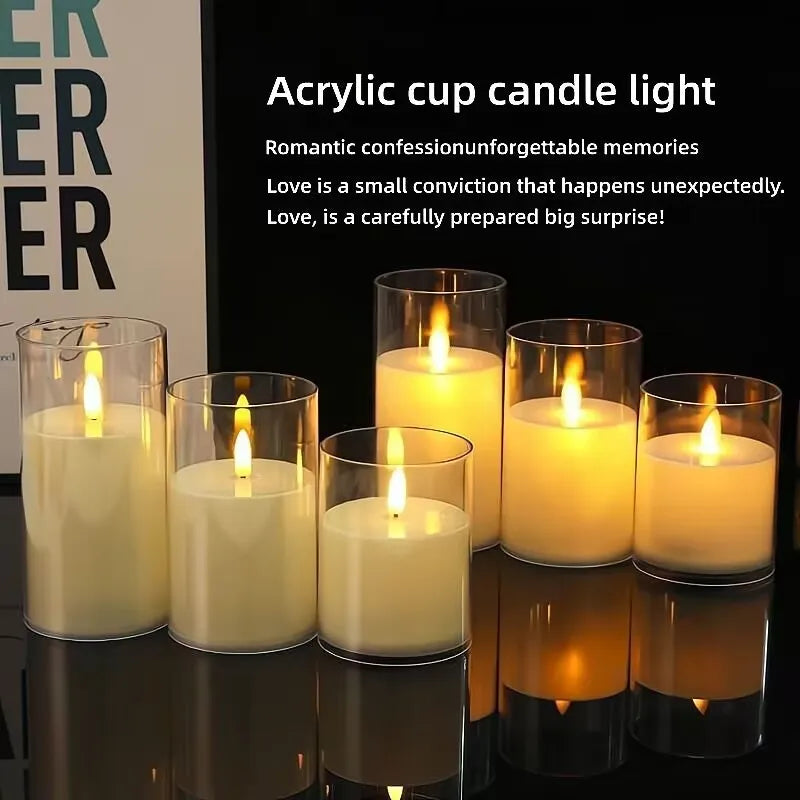 led rocking simulation glass electronic candle light Christmas wedding birthday romantic atmosphere candle decoration