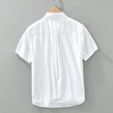 White Short Sleeve Shirt for Men Summer New Loose Casual Shirt Men's Clothing