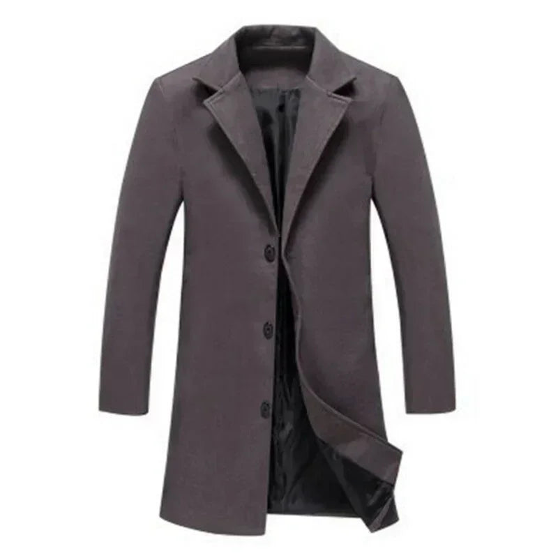 Single Breasted Lapel Long Coat Jacket