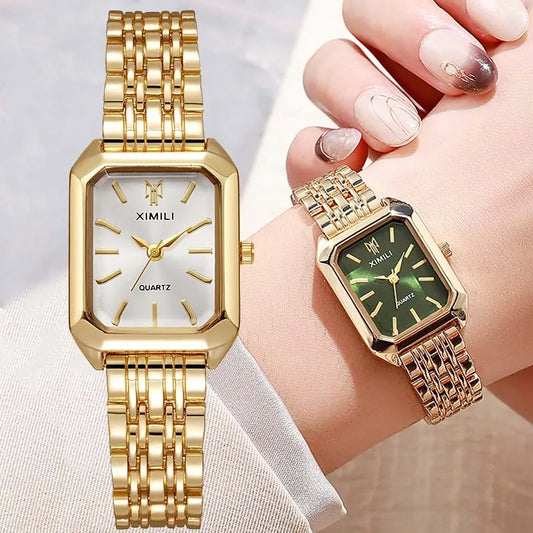 Luxury Brand Watch Women Stainless Steel Strap Fashion Gift Quartz Wristwatch Student Simple Square Quartz Watches Dropshipping