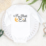 Babys First Eid Bodysuit My First Eid Toddler Outfit Ramadan New Born Long Sleeve Romper Child Boy Girl Ramadan Clothes