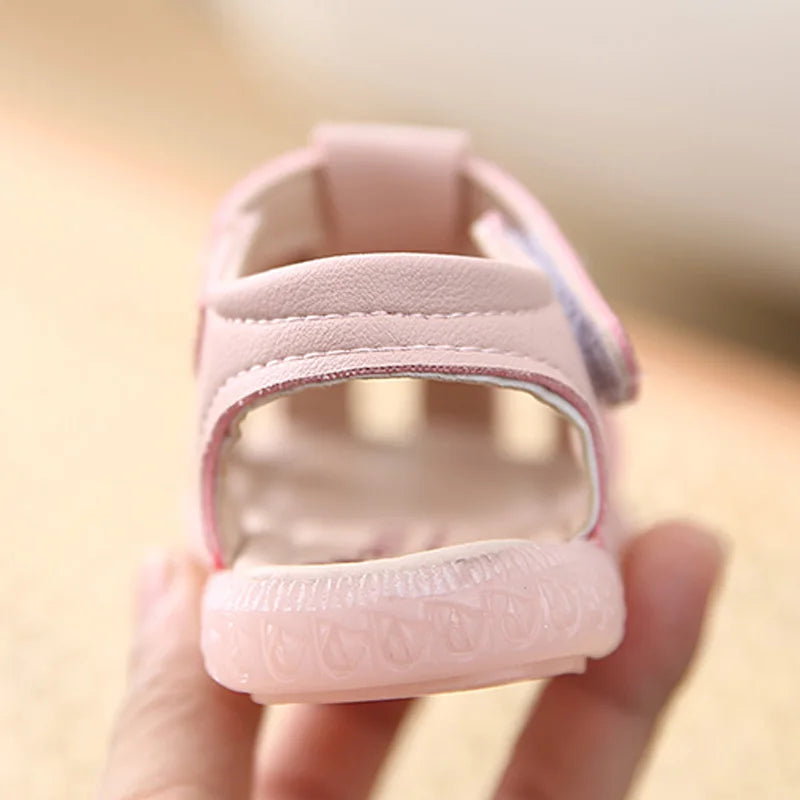 Baby Girl Sandals 0-1 Year Old 2 Headed SoftBaby Girl Sandals