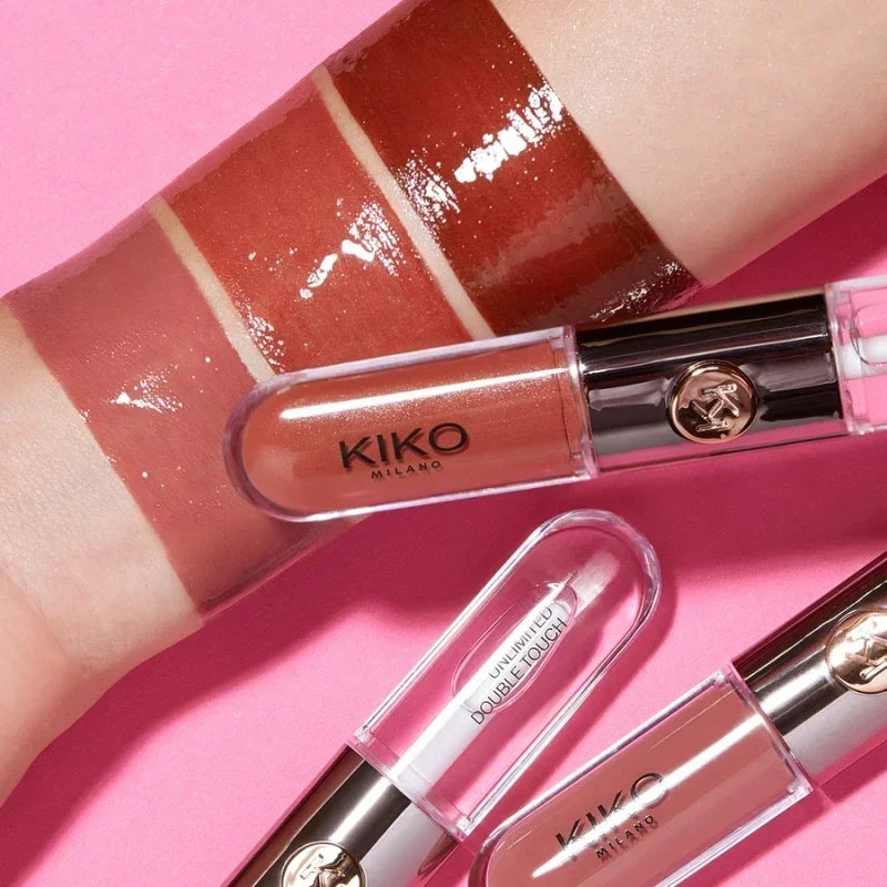 Double-Head Lip Gloss Glossy Moisturizing Lip Glaze Pearlescent Liquid Lipstick Non-Fading Non-Stick Cup Cameo Brown Makeup