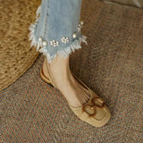 Women's Sandals Elegant Office Ladies Shoes and Sandals Women Casual Shoes Square Heel Sandals Slip on Woman Flats