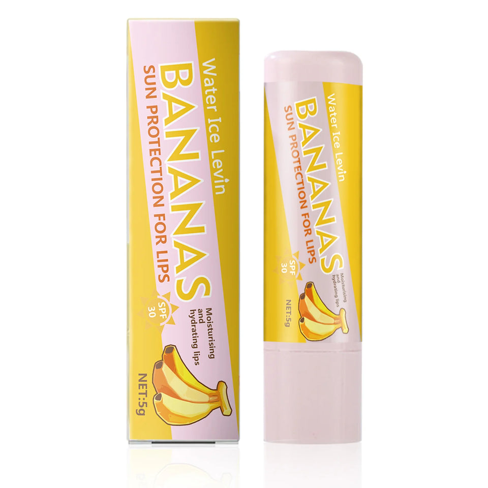 Peach and Banana Sunscreen Lip Balm SPF 30 UVA Protects Lips Moisturizing Colorless lip balm