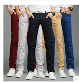 New Casual Pants Men Cotton Slim Fit Chinos Fashion Male Brand Clothing