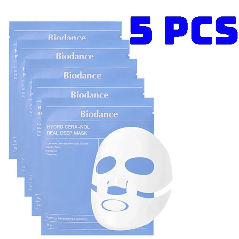 10Pcs Bio-Collagen Face Mask Firming Nourish Brightening Soft Gel Split Mask Shrink Pores Deep Hydrating Night Moisturized Masks
