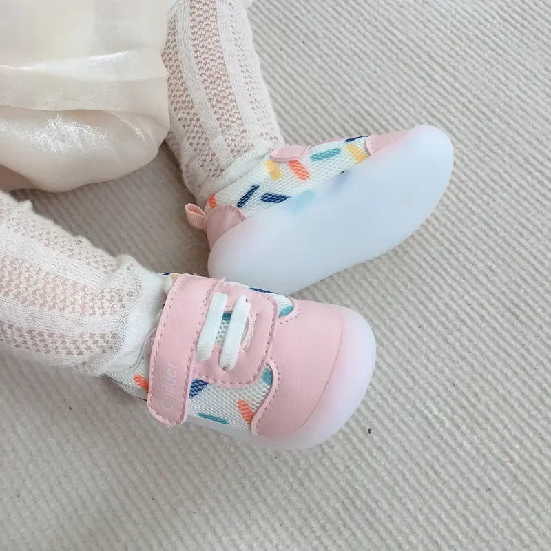 2024 New 2024 Spring and Fall New Season Models Boys Toddler Shoes Girls Soft Sole Mesh Breathable Single Shoes