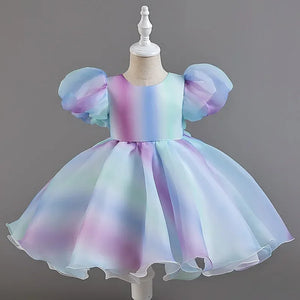 Fashion Baby Girl Dress Lace Mesh Shorts Sleeve Kids Dresses for Girls Summer Children Girls Party Dress 1-6 Years