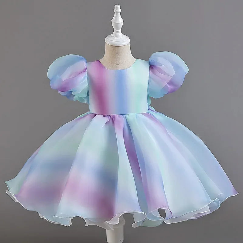 Fashion Baby Girl Dress Lace Mesh Shorts Sleeve Kids Dresses for Girls Summer Children Girls Party Dress 1-6 Years