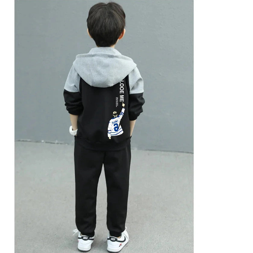 autumn zipper splicing jacket hoodie + pants Child tracksuit Clothes boys