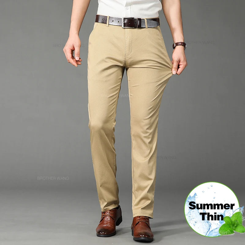 Men's Thin Casual Pants Highly Elastic & Comfortable