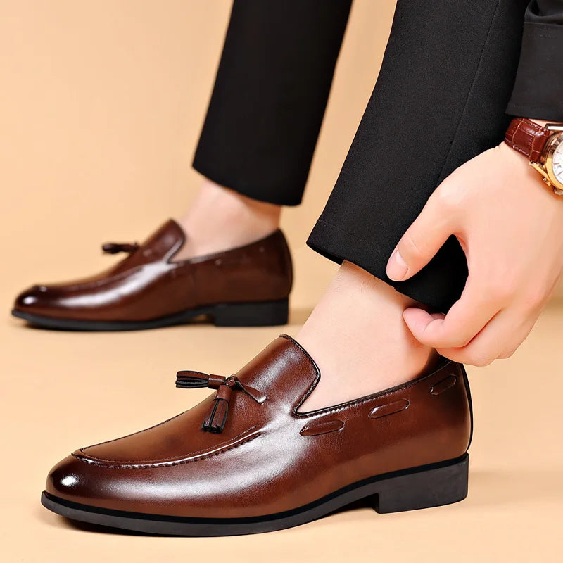 Men Brand New Business Casual Shoes Slip on Leather Shoes Plus Size for Men Wedding Party Shoes