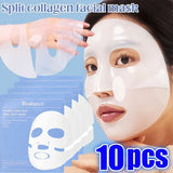 10Pcs Bio-Collagen Face Mask Firming Nourish Brightening Soft Gel Split Mask Shrink Pores Deep Hydrating Night Moisturized Masks