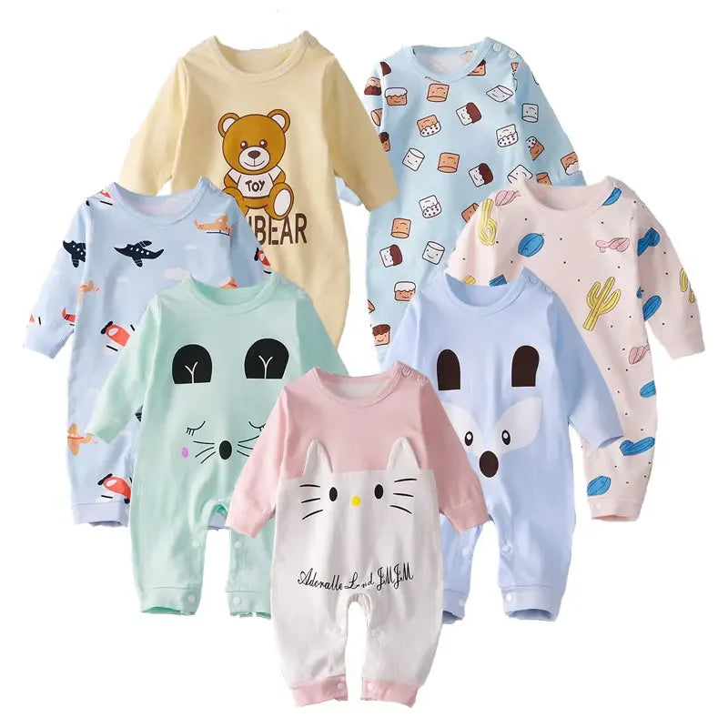 Baby Clothes Romper Newborn Kids Jumpsuits Underwear Cotton Boys Girls Clothes Cute Animals Autumn Baby Long Sleeve Romper
