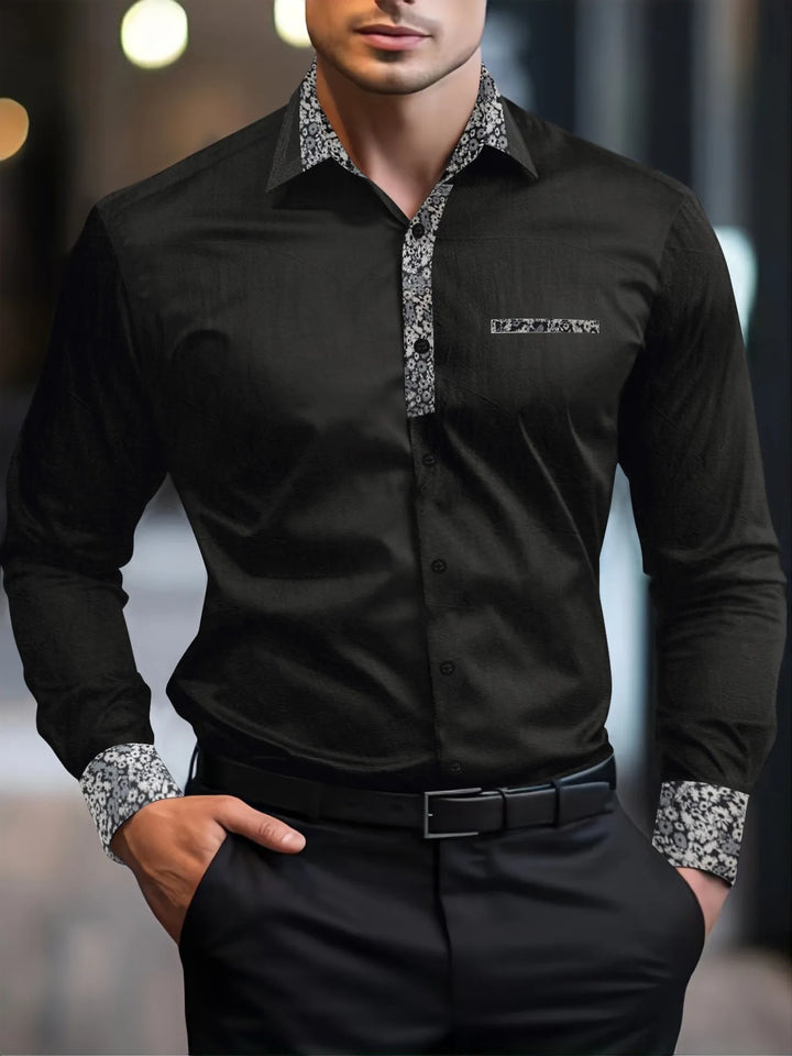 Autumn quality Cotton Linen men's long sleeve Shirt lapel Business casual pocket shirt style Office shirt