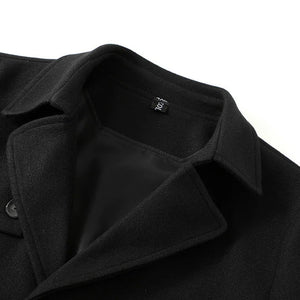 Woolen Jacket Men Plus Size 12XL Solid Color Jackets Woolen Coats Male Autumn Winter Long Style Jacket Fashion Casual