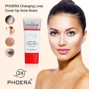 Liquid Foundation Mineral Touch Oil Control Matte Skin-Friendly Makeup Full Coverage 24Hour Long Lasting Cosmetic