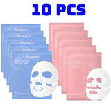 10Pcs Bio-Collagen Face Mask Firming Nourish Brightening Soft Gel Split Mask Shrink Pores Deep Hydrating Night Moisturized Masks