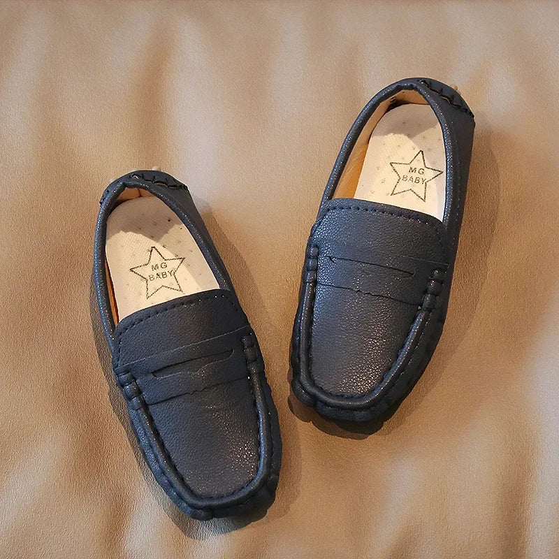 Brand New PU Leather Boys Casual Boat shoes Slip on Moccain Loafers Shoes Kids