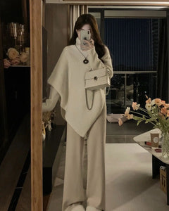 Pullover Off White Turtleneck Women's Sweater Gigh Neck Jerseys Knit Woman