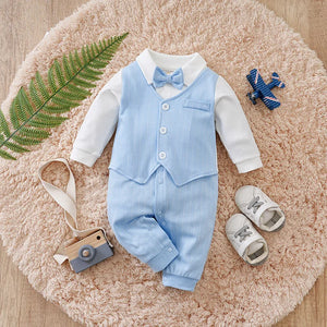 Gentleman Baby Boys bow tie Cotton Clothing Spring and Autumn Children