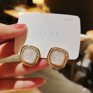New High-end Atmosphere Decoration Shine Fashion Women Temperament Personality Exaggerated Earring Wedding Jewelry Birthday Gift
