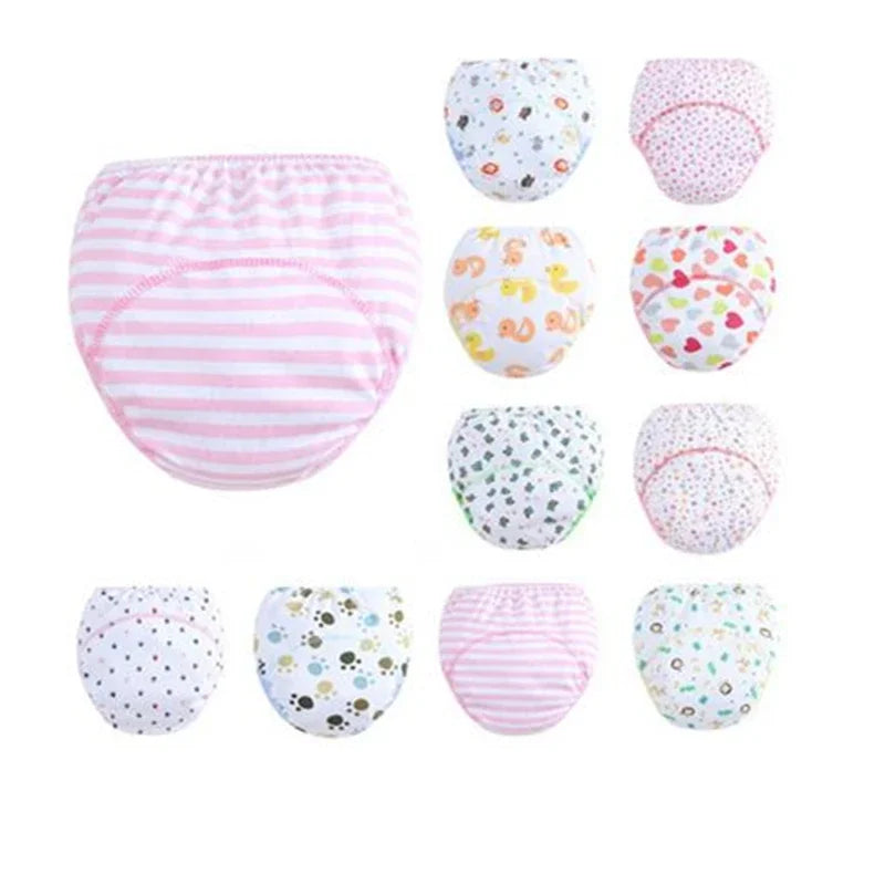 4pc/Lot Toilet Potty Kid Training Pee Boy Underwear Girl  Baby Cloth Diaper Breathable LABS Pants 90/100