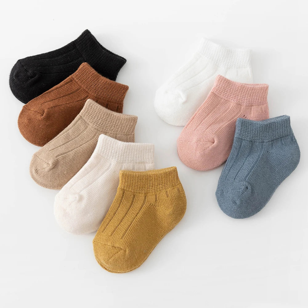 8 Colord Of Infant Baby girl Cotton Socks Elementary School Toddler  Short Socks Children's  Socks Solid Kids