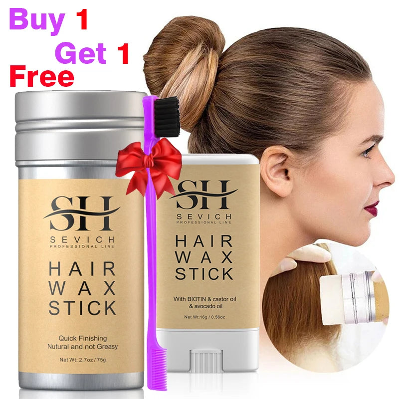Hair wax stick with hair comb and bristle brush and edge brush for wig edge control Broken Hair Artifact Wax Comb Kit