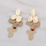 Irregular Geometry Leaf Long Dangle Earrings Retro Exaggerate European Statement Jewelry Golden Silver Color Punk Party Ear Acc