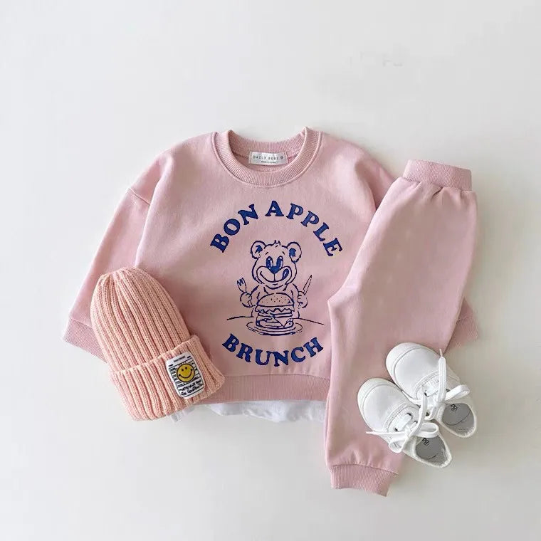 Toddler Cartoon Sweatshirt+Pants Two Piece Sets Spring Autumn Clothes Boys