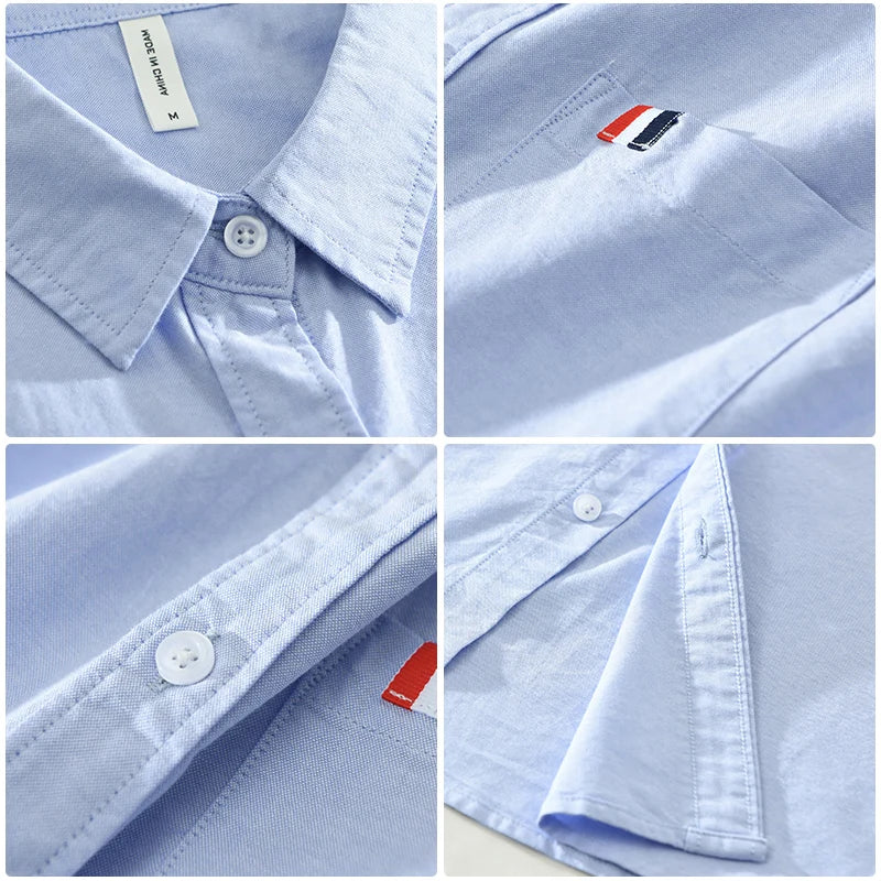 White Short Sleeve Shirt for Men Summer New Loose Casual Shirt Men's Clothing