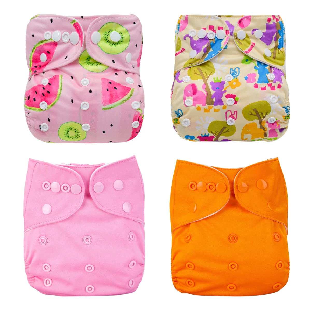 1PC Waterproof Suede Cloth Inner Washable Reusable Baby Nappy Full Printed