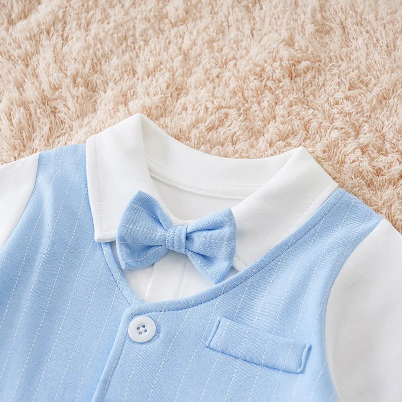 Gentleman Baby Boys bow tie Cotton Clothing Spring and Autumn Children