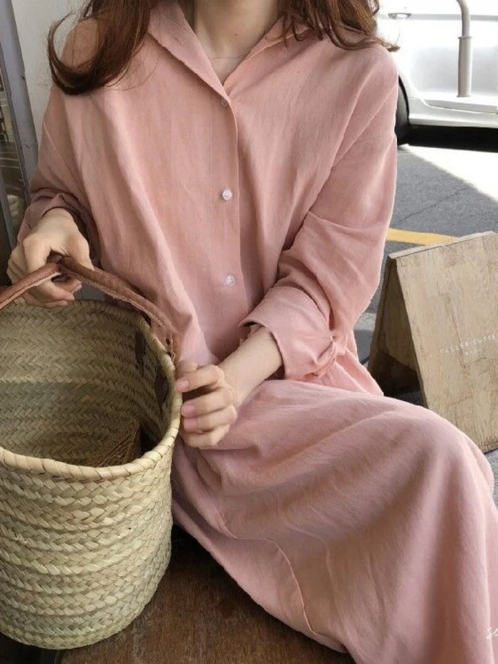 Shirt Dress Evening Vintage Dress Party Oversize Long Cotton Beach Women Dresses