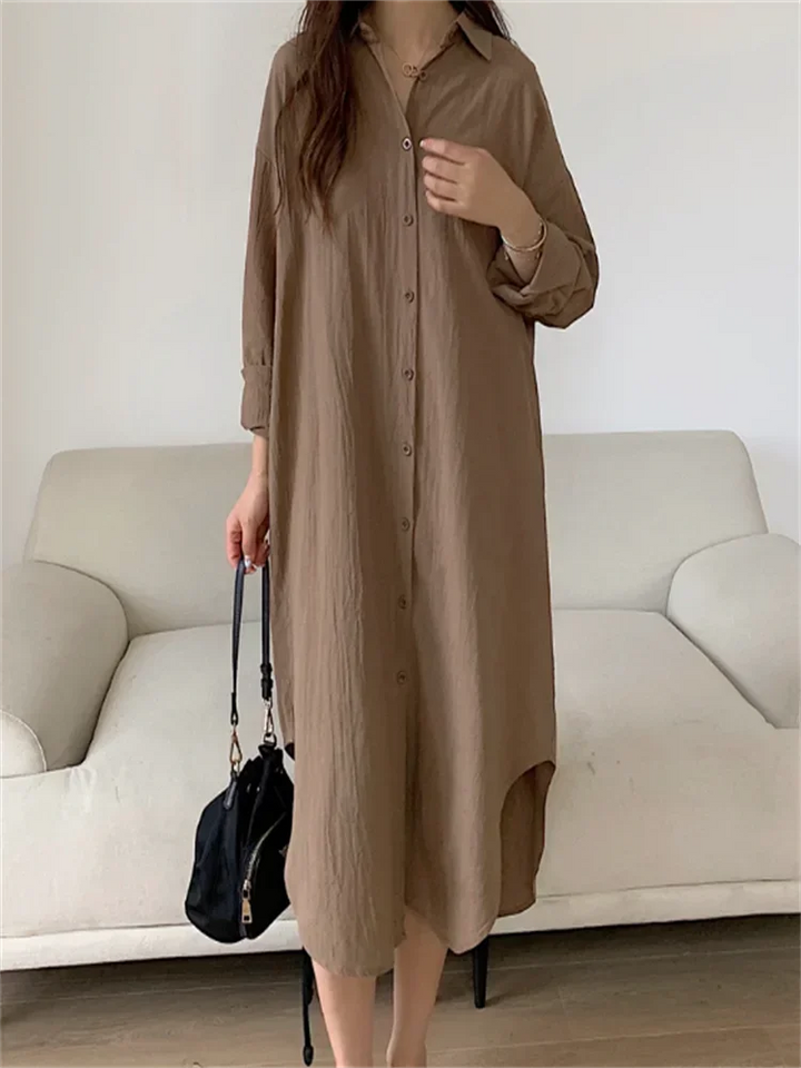 Shirt Dress Evening Vintage Dress Party Oversize Long Cotton Beach Women Dresses