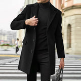 Autumn and Winter New Men's Windbreaker British Long sleeved Woolen Coat