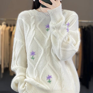 High end Luxury 100% Merino Wool Sweater Women's Autumn/Winter
