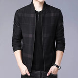Casual Luxury Solid Color Men's Jacket Spring Autumn Thin V-neck Baseball Jacket for Men Zipper Up Jacket Man Outerwear Tops 3XL