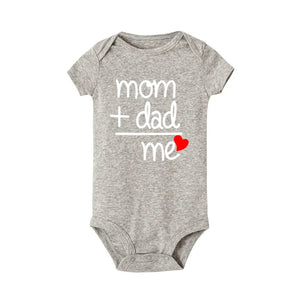 Mom Plus Dad Equals Me Baby Romper Clothes Boy Girl Newborn Bodysuit Toddler Infant Funny Cute Rompers Jumpsuit Outfits