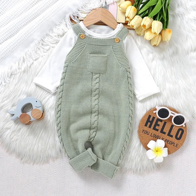 Newborn Baby Romper Knitted Infant Boy Jumpsuit Sleeveless