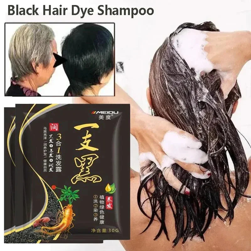 Natural Herbal Plant Hair Dye Shampoo 5 Minutes Change Hair Color Non-irritating Repair Gray White Fashion Hair Care Women Men