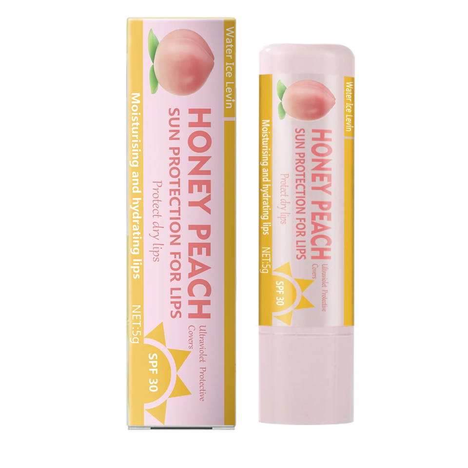 Peach and Banana Sunscreen Lip Balm SPF 30 UVA Protects Lips Moisturizing Colorless lip balm