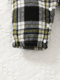 Newborn Literary Style Boy Baby Lapel False Strap Black Plaid Color