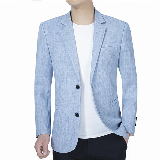 Men Suit Jacket Thin Blazers Spring Autumn Solid Business Casual Suit Jacket